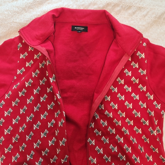 Vintage Red Burberry London Zip up Sweater - Picture 4 of 8
